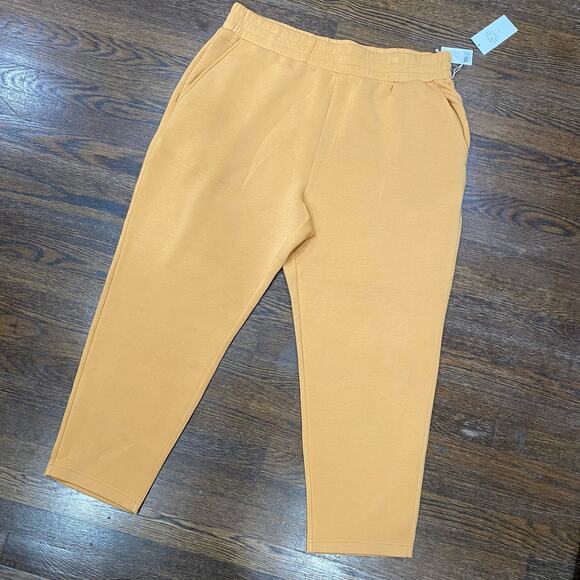 NEW Hayet Rida x Leze Marigold Yellow Elastic Waist Track pants Plus Size 3XL - Picture 7 of 9